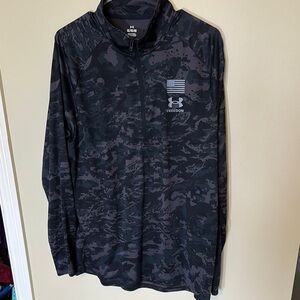 Under Armour Men's Zip Up Black Camo Shirt